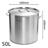 SOGA Stock Pot 50Lt Top Grade Thick Stainless Steel Stockpot 40CM 18/10