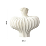 SOGA 2X 25X24cm Ornament Small Matte White Vases Countertop Decoration Accessories Porch Crafts Home Decor