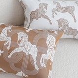 SOGA 2X 35cm Bohemian Camel Brown White Horse Pattern Throw Pillow