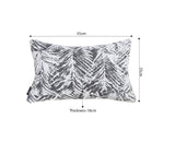 SOGA 35cm Modern Charcoal Palm Leaf Print Contemporary Throw Pillow
