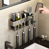 SOGA 27cm Wall-Mounted Bathroom Storage Organiser Space Saving Adhesive Shelf Rack