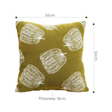 SOGA 50cm Throw Pillow Green Autumn Harvest Pumpkin Print Home Decor