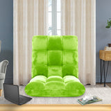 SOGA Floor Recliner Folding Lounge Sofa Futon Couch Folding Chair Cushion Green x4