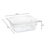 SOGA 65mm Clear Gastronorm GN Pan 1/6 Food Tray Storage Bundle of 6 with Lid