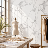 SOGA Peel & Stick Floor and Wall Tiles 60 x 60cm 10 Pack White Grey Faux Marble