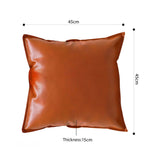 SOGA 45cm Light Luxury Urban Simulated Leather Wide Edge Throw Pillow