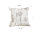 SOGA 45cm Beige Poppy Floral Linen Decorative Pillow