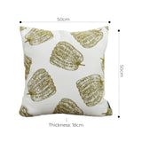 SOGA 2X 50cm Throw Pillow White with Olive Green Autumn Harvest Pumpkin Print Home Decor
