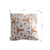 SOGA 2X 50cm Artistic Camel Brown White Geometric Pattern Throw Pillow