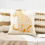 SOGA 2X 45cm Throw Pillow White Light Luxury with Golden Leopard Design Decorative Square Cushion Home Decor