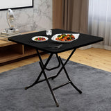 SOGA 2X Black Dining Table Portable Square Surface Space Saving Folding Desk with Lacquered Legs Home Decor