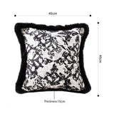 SOGA 45cm Vintage Black Herringbone Pillowcase Set & Square Throw Pillow