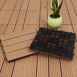 SOGA 11 pcs Coffee DIY Wooden Composite Decking Tiles Garden Outdoor Backyard Flooring Home Decor