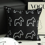 SOGA 2X 45cm Throw Pillow Black Teddy Fleece Square Pony Design Decorative Cushion for Living Room