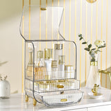 SOGA 2X 3 Tier Transparent Multifunctional Countertop Cosmetic Storage Makeup Perfume Skincare Display Stand Shelf Drawer Type Organiser