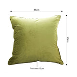 SOGA 2X 45cm Subtle Fluorescent Green Foliage Velvet Square Throw Pillow