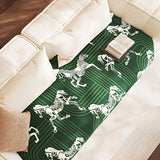 SOGA Three-Seater Green Horse Print 90x210cm Throw Blanket Sofa Cover