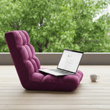 SOGA 2X Floor Recliner Folding Lounge Sofa Futon Couch Folding Chair Cushion- Magenta