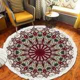 SOGA 120cm Mandala Modern Ethnic Tassel Print Anti-slip Doormat Home Decor