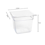 SOGA 150mm Clear Gastronorm GN Pan 1/6 Food Tray Storage Bundle of 4 with Lid