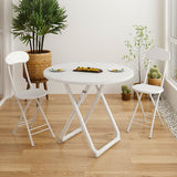 SOGA 80cm White Modern Minimalist Table with Sleek Surface Stylish and Functional Design