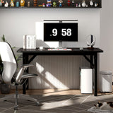 SOGA 2X 120x60  Walnut Foldable Computer Study Table Easy Assembly Desk No Chair