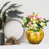 SOGA 21x22cm Yellow Small Ceramic Flower Vase Elegant Living Room Home Decor