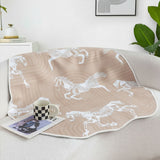SOGA One-Seater Beige Horse Print 90x90cm Throw Blanket Sofa Cover