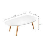SOGA 80x40cm White Living Room Nordic  Coffee Table Simple Modern Home Style