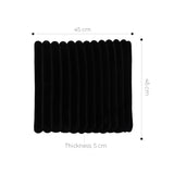 SOGA Black Corduroy Square Cushion Soft Leaning Plush Backrest Throw Seat Pillow