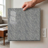 SOGA Peel & Stick Floor and Wall Tiles 60 x 60cm 10 Pack Grey Faux Marble