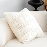 SOGA 45cm Bohemian Cream Tufted Grid Pattern Decorative Throw Pillow