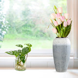 SOGA 35x17cm White and Grey Large Ceramic Flower Vase Elegant Living Room Home Decor