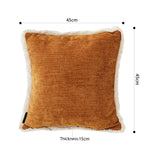 SOGA 2X 45cm Home Aesthetic Chenille Texture Tassel Square Sunset Orange Throw Pillow