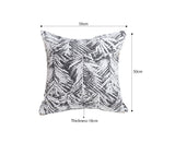 SOGA 50cm Modern Charcoal Palm Leaf Print Contemporary Throw Pillow