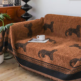 SOGA Two-seater Brown Sofa Cover Leopard Print 180x260cm Polyester