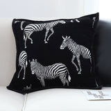 SOGA 2X 45cm Black Light Luxury Zebra Cushion Decorative Square Pillow Living Room Home Decor