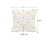 SOGA 45cm Cream Gold Star Textured Celestial Pillow