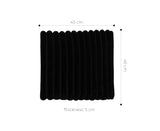 SOGA 2X Black Corduroy Square Cushion Soft Leaning Plush Backrest Throw Seat Pillow