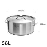 SOGA Stock Pot 58Lt Top Grade Thick Stainless Steel Stockpot 18/10