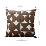 SOGA 2X 45cm Brown Leather Square Pillow Half Moon Patchwork Design Decorative Cushion for Living Room