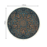 SOGA 120cm Mandala Pattern Circle Area Rugs for Living Room Lounge Anti-slip Doormat Home Decor