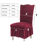 SOGA 2X Burgundy Chair Cover Seat Protector with Ruffle Skirt Stretch Slipcover Wedding Party Home Decor