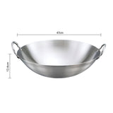 SOGA 47cm Stainless Steel Kitchen Cooking Wok with 2 Sturdy Handles