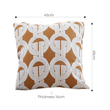 SOGA 2X 45cm Brown Circular Chain Jacquard Square Pillow Decorative Cushion for Living Room