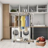 SOGA 2X 120cm Stainless Steel Floor-Standing Clothes Rack - Durable and Space-Saving Laundry Organizer