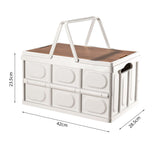 SOGA 30L White Car & Camping Foldable Storage Box Crate Stackable Container with Handle