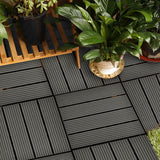 SOGA 11 pcs Grey DIY Wooden Composite Decking Tiles Garden Outdoor Backyard Flooring Home Decor