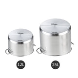 SOGA Stock Pot 12L 25L Top Grade Thick Stainless Steel Stockpot 18/10