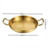 SOGA 28cm Dry Pot Gold Plated 202 Material Stainless Steel and Kitchen Essential